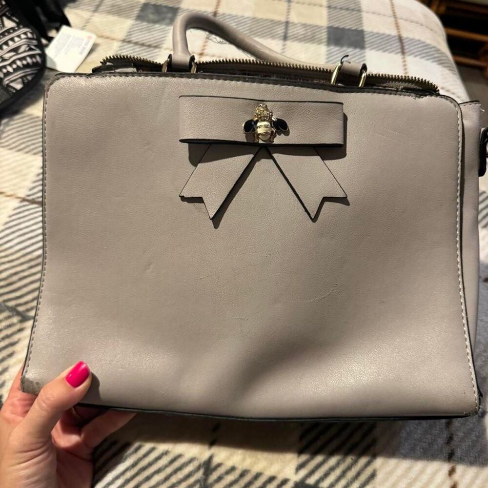 Women's Grey and Pink Bag